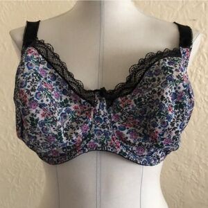 Freya Black Rosette Lace Ivory Pink Blue Green Floral Bra 34JJ